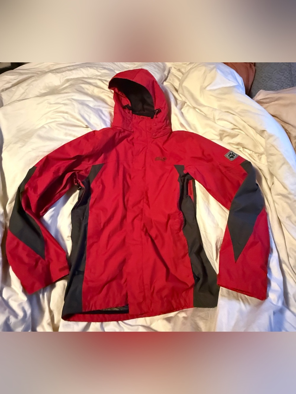 Jack Wolfskin Men's Large Red Texapore Weatherproof Hardshell Jacket